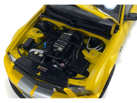 2007 Ford Shelby GT500 Yellow with Silver Stripes "Shelby Collectibles" Series 1/18 Diecast Model Car by ACME