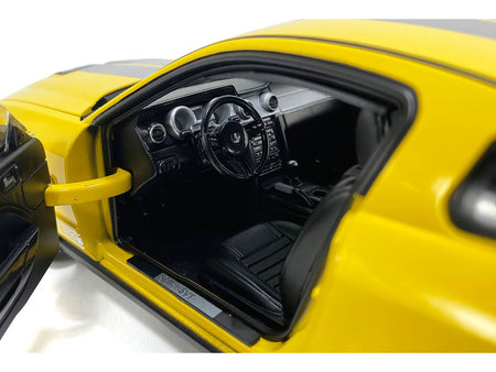 2007 Ford Shelby GT500 Yellow with Silver Stripes "Shelby Collectibles" Series 1/18 Diecast Model Car by ACME